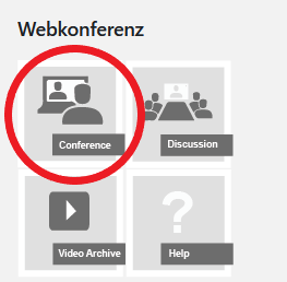 Webkonferenz Uebersicht Menue