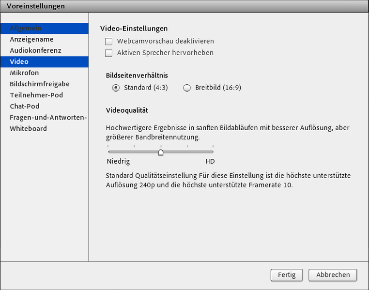 Datei:Connect video pod voreinstellungen.png
